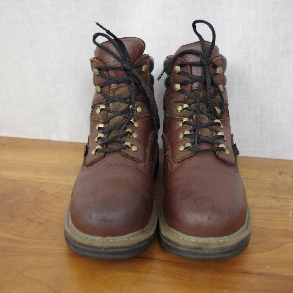 Wolverine Multishox Brown Leather Work Boots Size… - image 7